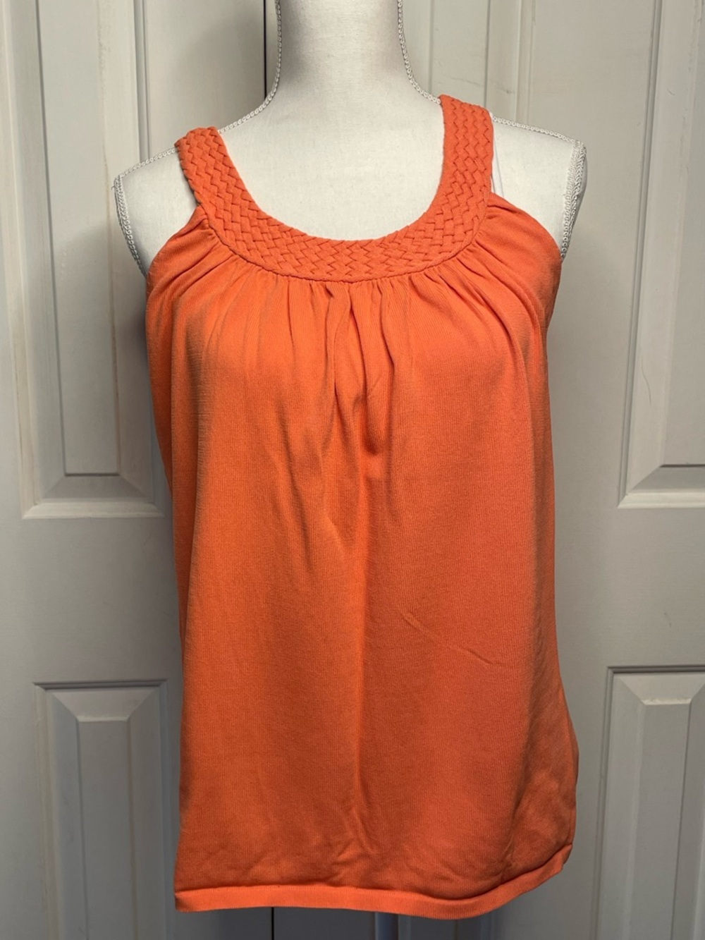 Joseph Orange Braided-Neck Tank Top